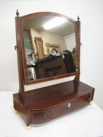 George III Mahogany Inlaid Toilet Mirror