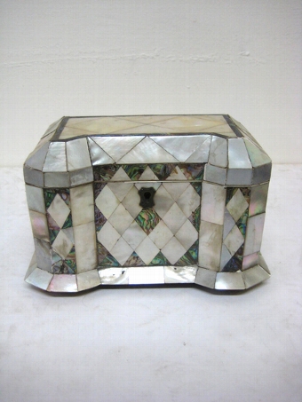 Antique Mid Victorian Mother of Pearl Tea Caddy