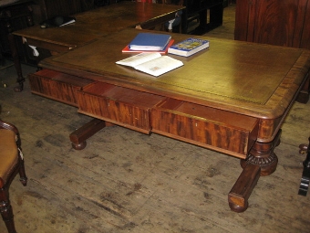 Antique William IV Mahogany Partners Library Table