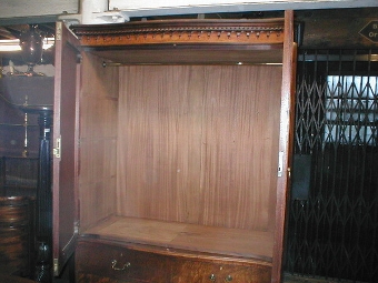 Antique George III Style Mahogany Serpentine Linen Press
