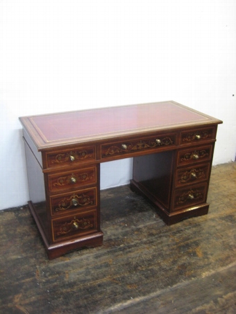 Finest Quality Marquetry Inlaid Mahogany Desk