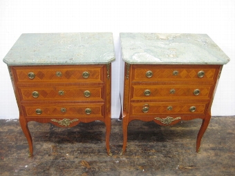 Antique Pair of Neat Sized French Commodes