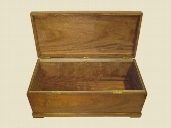 Antique Rare Solid Mahogany Travelling Trunk