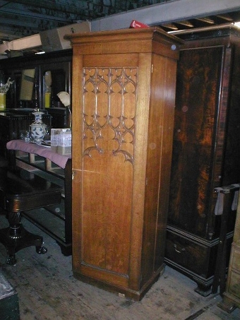 Gothic Revival Oak Cupboard/Chest