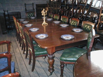 Mahogany Dining Table and a Set of 12 Victorian Dining Chairs