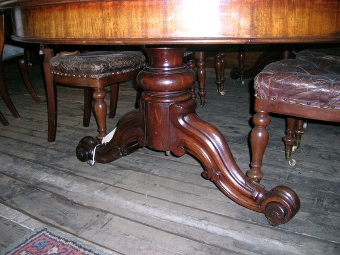 Antique Victorian Mahogany Wind Out Dining Table