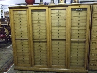 Late Victorian Oak and Ash Map Cabinet
