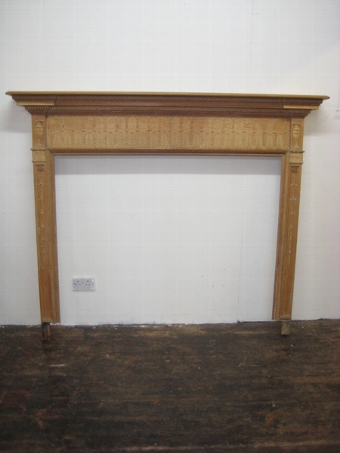 Antique Adams Style Carved Pine Fireplace