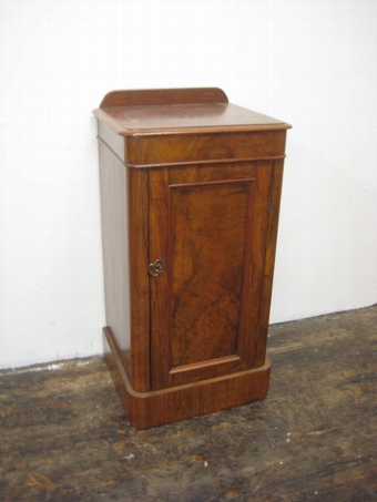 Mid Victorian Burr Walnut Bedside Cabinet