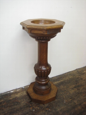 Carved Oak Alms Stand