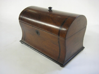 Victorian Walnut and Ebony Tea Caddy