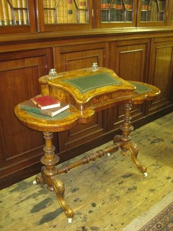 Mid Victorian Burr Walnut Ladies Desk