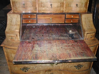 Antique :SALE: Austrian Birch Wood Shreibschrank (Bureau Bookcase)