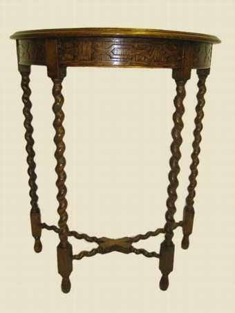 Antique Jacobean Style Demi Lune Side Table