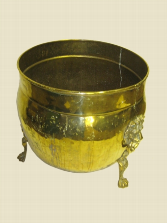 Large Hammered Brass Log Pail