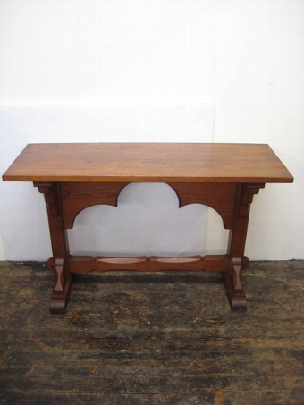 Pugin Style Narrow Pitch Pine Side/Hall Table