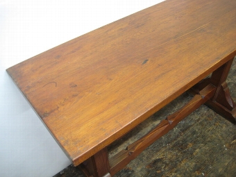 Antique Pugin Style Narrow Pitch Pine Side/Hall Table
