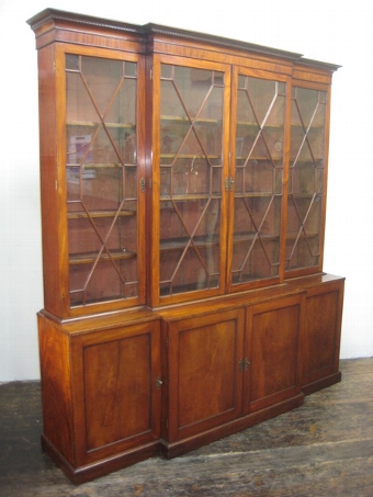 George III Mahogany 4 Door Breakfront Bookcase