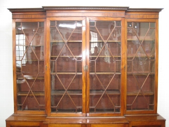Antique George III Mahogany 4 Door Breakfront Bookcase