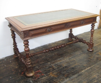 Victorian Oak Library Table