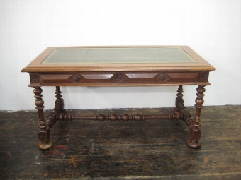 Antique Victorian Oak Library Table