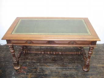 Antique Victorian Oak Library Table