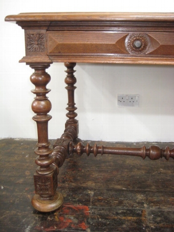 Antique Victorian Oak Library Table