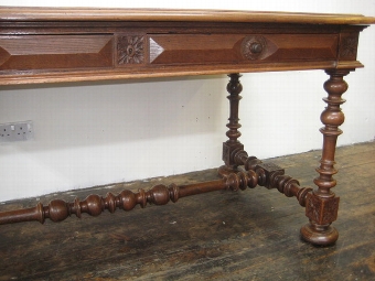 Antique Victorian Oak Library Table
