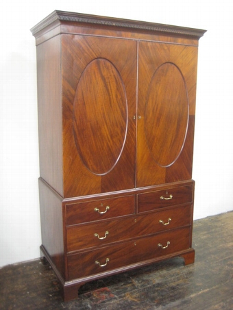 George III Mahogany Linen Press