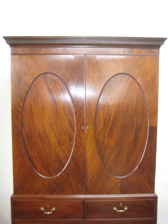 Antique George III Mahogany Linen Press