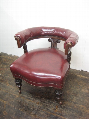 Mid Victorian Carved Oak Tub Chair