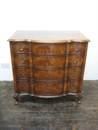 Antique George I Style Walnut Block Front Chest of Drawers