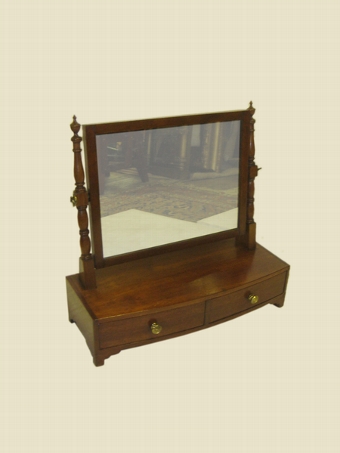 George III Style Mahogany Bowfronted Toilet Mirror