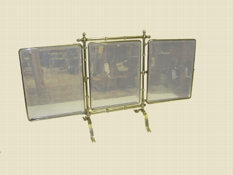 Antique Unusual Folding Travelling Triptych Mirror