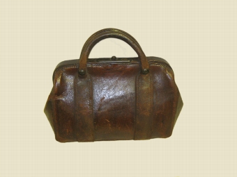 Antique Small Leather Gladstone Bag