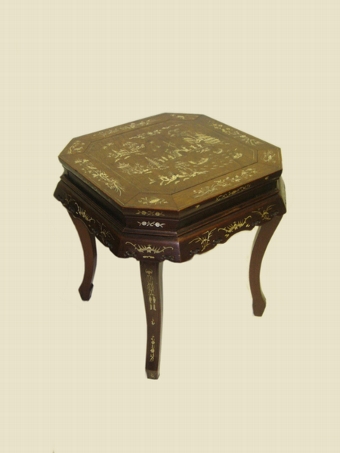 Ivory Inlaid Oriental Table