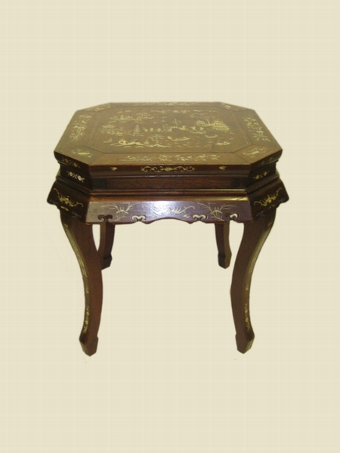 Antique Ivory Inlaid Oriental Table