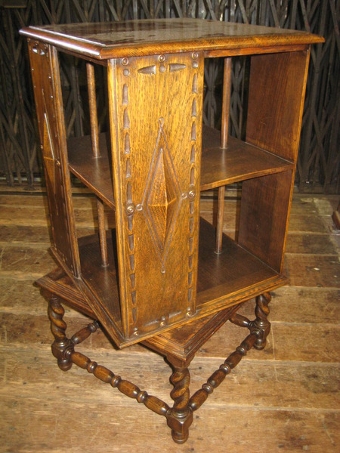 Antique Jacobean Style Revolving Bookcase