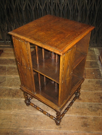 Antique Jacobean Style Revolving Bookcase