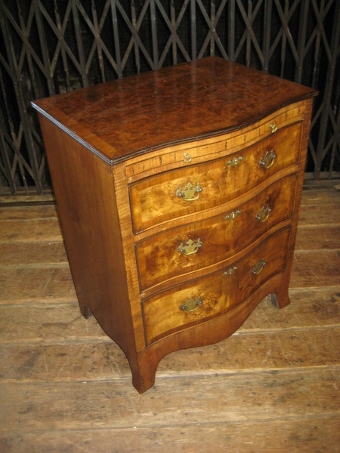 George III Style Burr Walnut Serpentine Chest