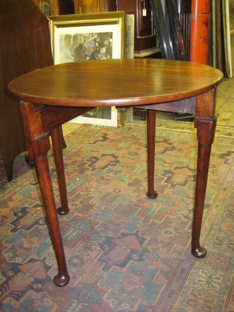 Antique George III Red Walnut Fold Over Demi Lune Table