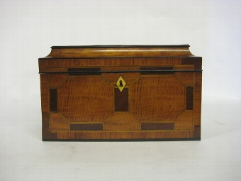 Antique Unusual George III Crossbanded Tea Caddy