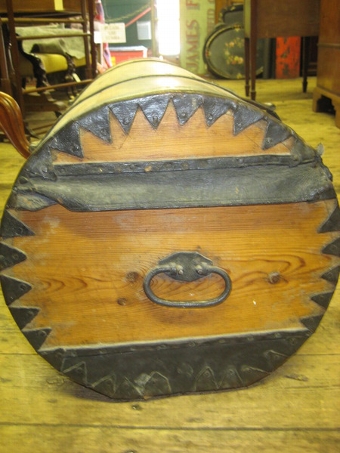 Antique Pine and Metal Bound Coaching Kist