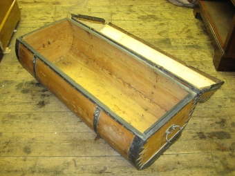 Antique Pine and Metal Bound Coaching Kist