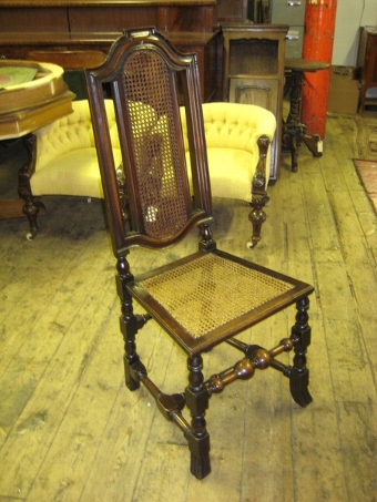 Antique Set of 4 Charles I Style High Back Chairs