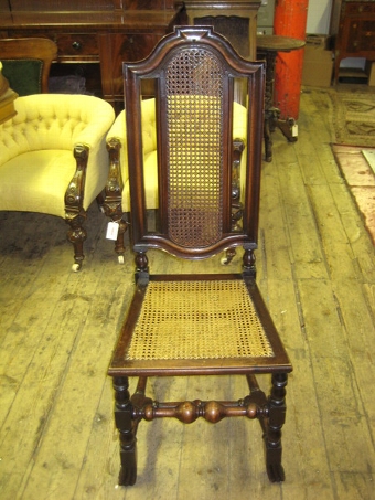 Antique Set of 4 Charles I Style High Back Chairs