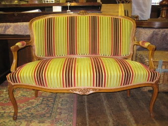 French Victorian Walnut Settee