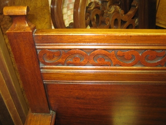 Antique Art Nouveau Mahogany Hall Bench