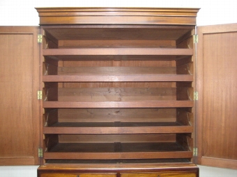 Antique George III Figured Mahogany Linen Press