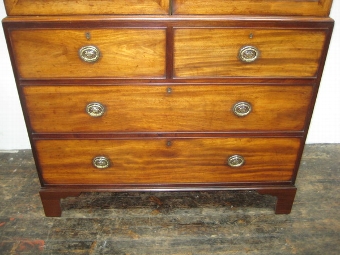 Antique George III Figured Mahogany Linen Press